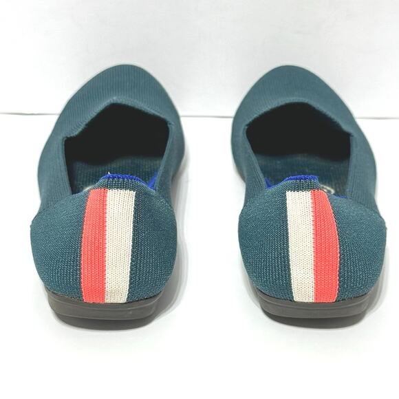 Rothy's The Almond Women’s Slip On Flats Loafers Size 7 Blue Sage Stripe Accent - Picture 4 of 9